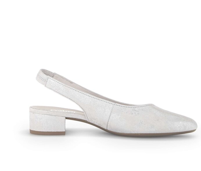 Gabor Damen  Slingpumps Silber - Effektleder