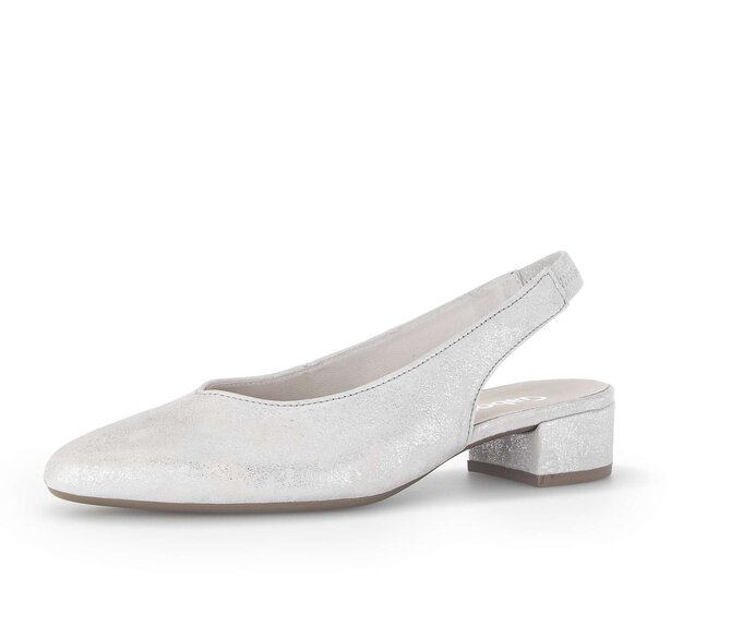 Gabor Damen  Slingpumps Silber - Effektleder