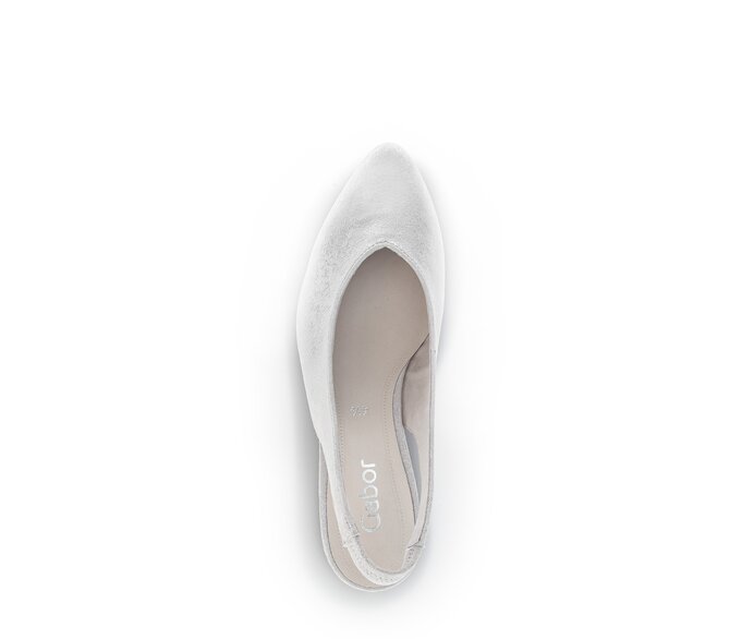 Gabor Damen  Slingpumps Silber - Effektleder