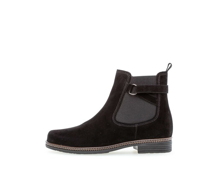 Gabor Damen Chelsea Boot Schwarz - Rauleder