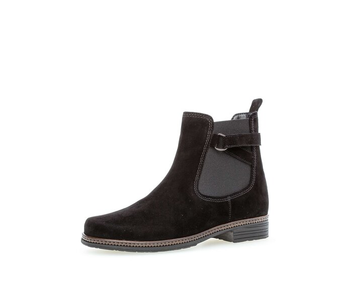 Gabor Damen  Chelsea Boot Schwarz - Rauleder