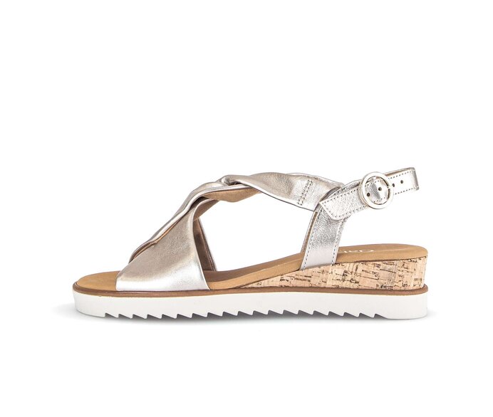 Gabor Damen Keilsandalette Gold - Effektleder