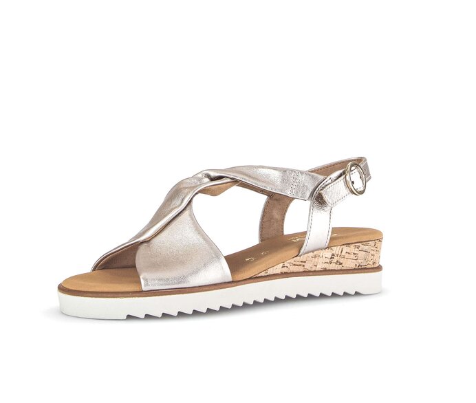 Gabor Damen  Keilsandalette Gold - Effektleder