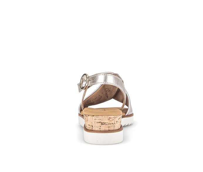 Gabor Damen  Keilsandalette Gold - Effektleder