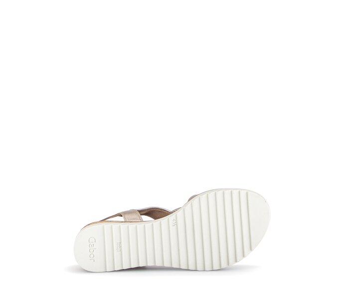 Gabor Damen  Keilsandalette Gold - Effektleder