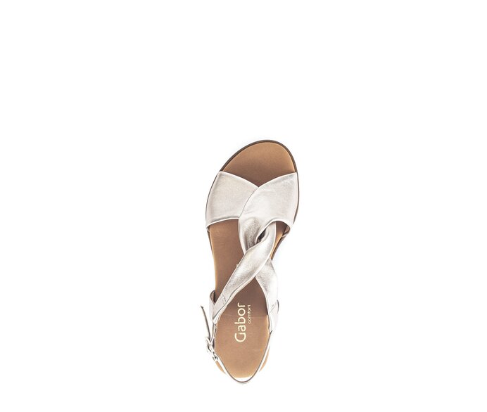 Gabor Damen  Keilsandalette Gold - Effektleder