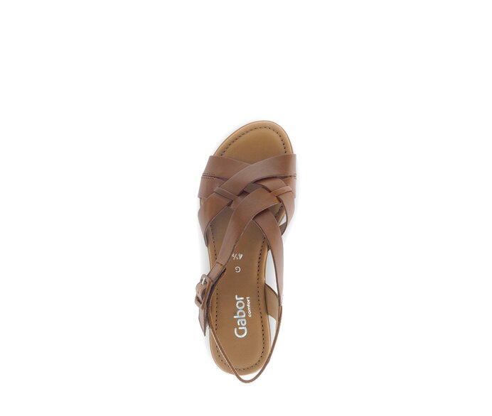 Gabor Damen  Riemchensandale Beige - Glattleder