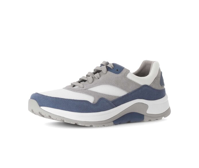 Gabor Herren Rollingsoft Sneaker Low Blau - Materialmix Leder/Textil