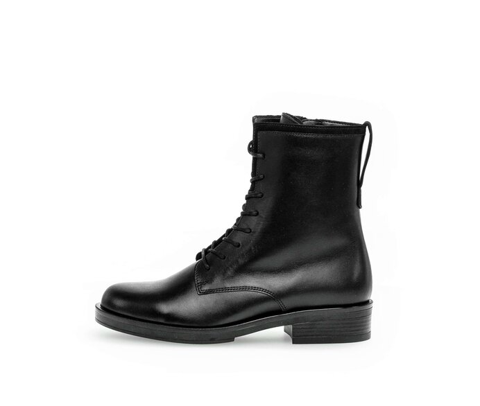 Gabor Damen Schnürstiefelette Schwarz - Materialmix Leder