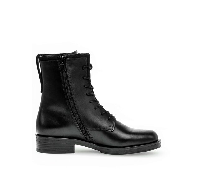 Gabor Damen  Schnürstiefelette Schwarz - Materialmix Leder