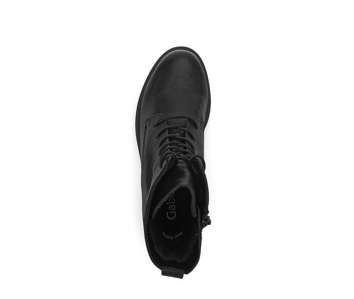 Gabor Damen  Schnürstiefelette Schwarz - Materialmix Leder