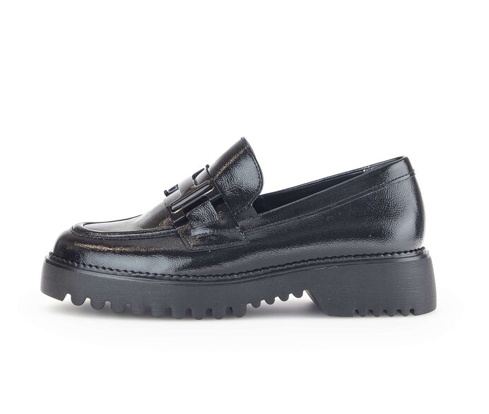 Gabor Damen Loafer Schwarz - Lackleder