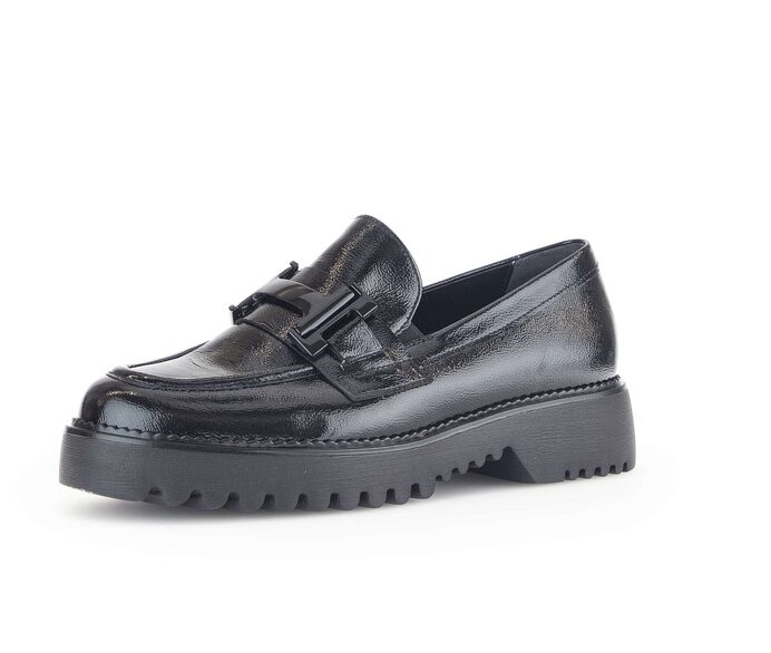 Gabor Damen  Loafer Schwarz - Lackleder