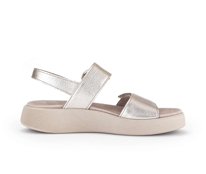 Gabor Damen  Plateau Sandale Gold - Effektleder