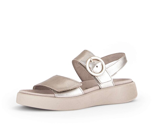 Gabor Damen  Plateau Sandale Gold - Effektleder