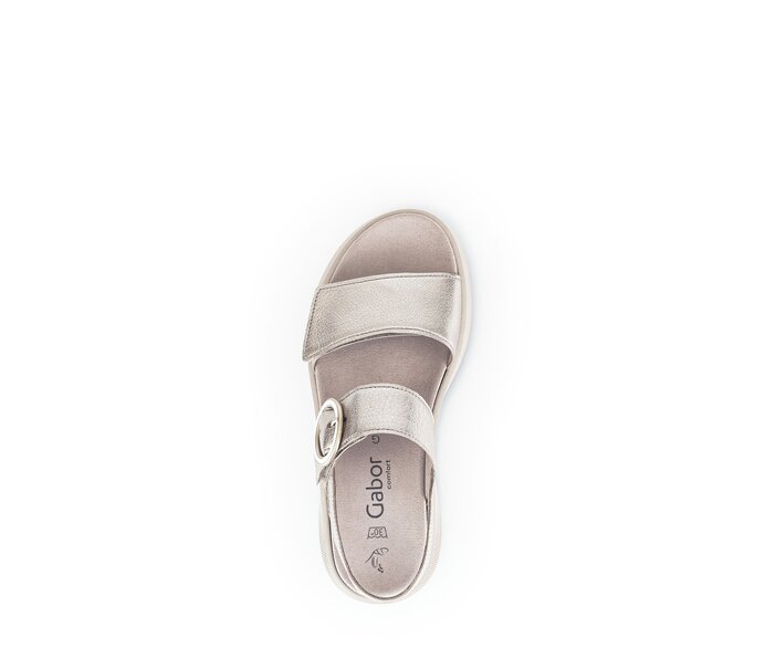 Gabor Damen  Plateau Sandale Gold - Effektleder
