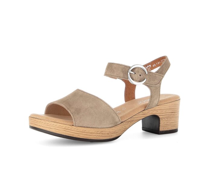 Gabor Damen  Plateau Sandale Braun - Rauleder