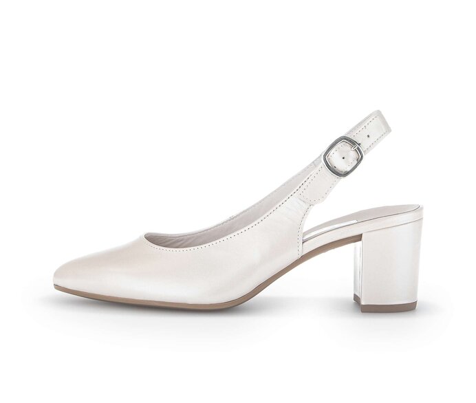 Gabor Damen Slingpumps Weiß - Glattleder