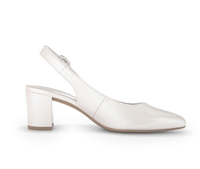 Gabor Damen  Slingpumps Weiß - Glattleder