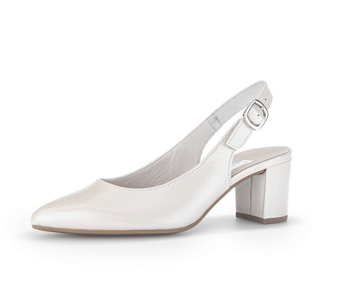 Gabor Damen  Slingpumps Weiß - Glattleder