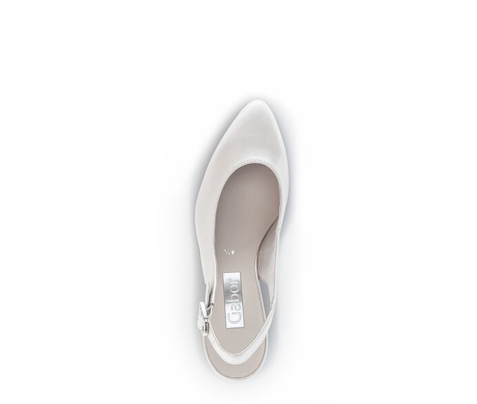 Gabor Damen  Slingpumps Weiß - Glattleder