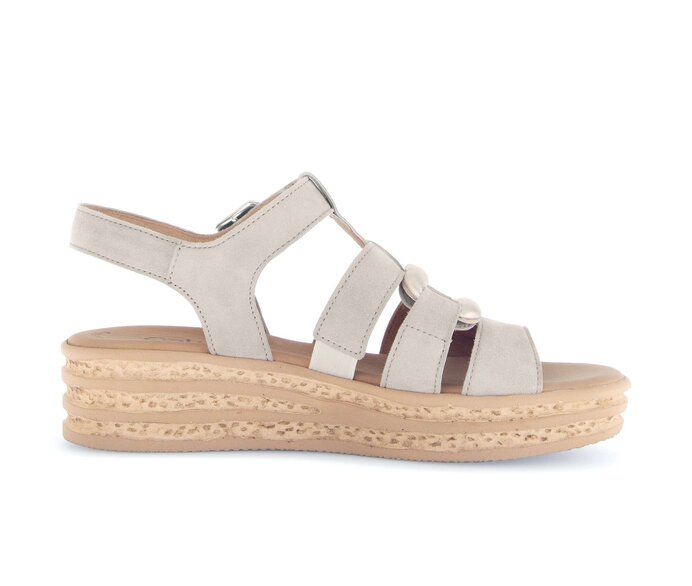 Gabor Damen  Plateau Sandale Braun - Materialmix Leder/Lederimitat