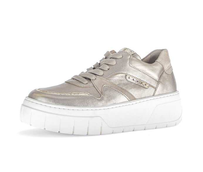 Gabor Damen  Sneaker Low Gold - Materialmix Leder