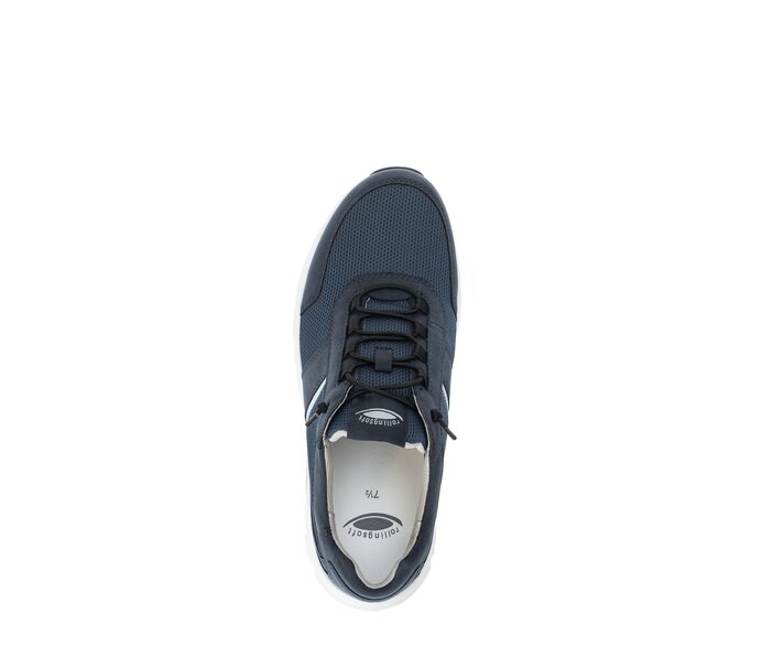 Gabor Herren Rollingsoft Sneaker Low Blau - Materialmix Leder/Textil