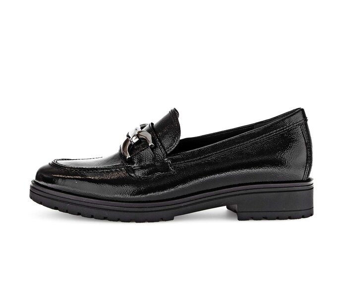 Gabor Damen Loafer Schwarz - Lackleder