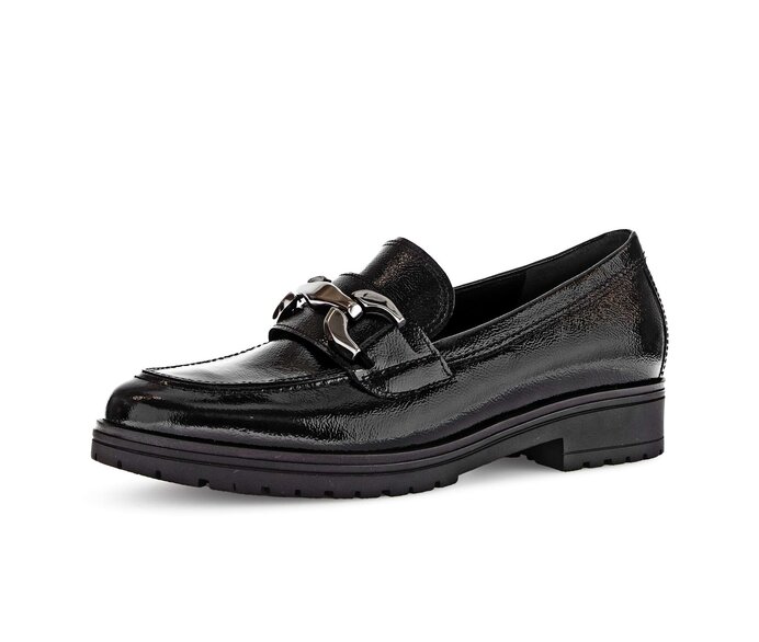 Gabor Damen  Loafer Schwarz - Lackleder