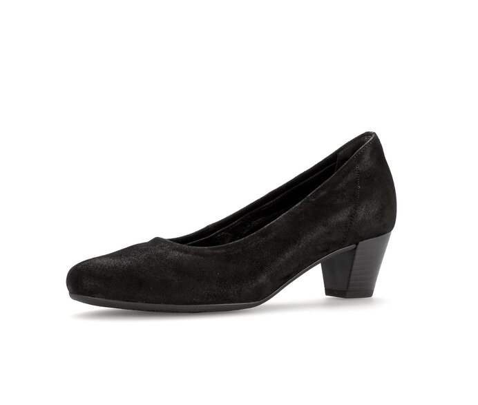 Gabor Damen  Eleganter Pumps Schwarz - Effektleder
