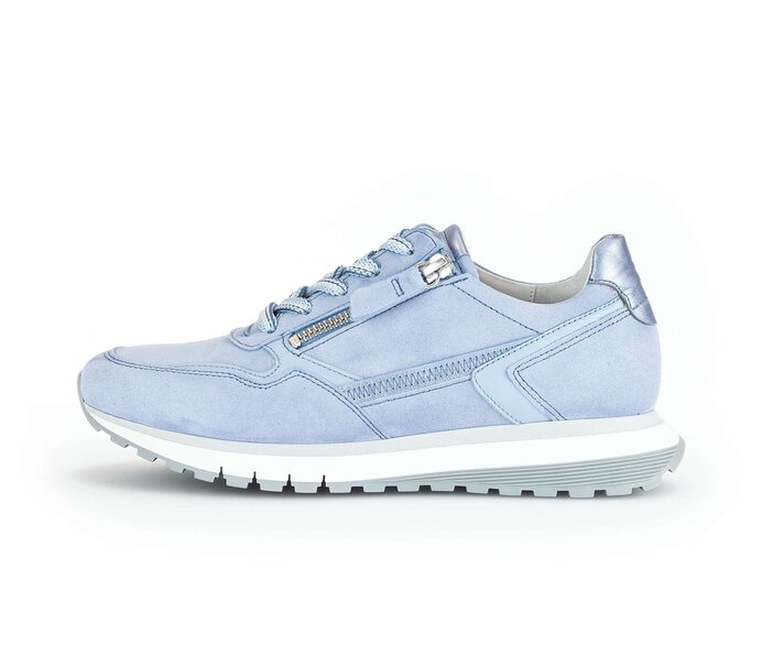 Gabor Damen Sneaker Low Blau - Materialmix Leder
