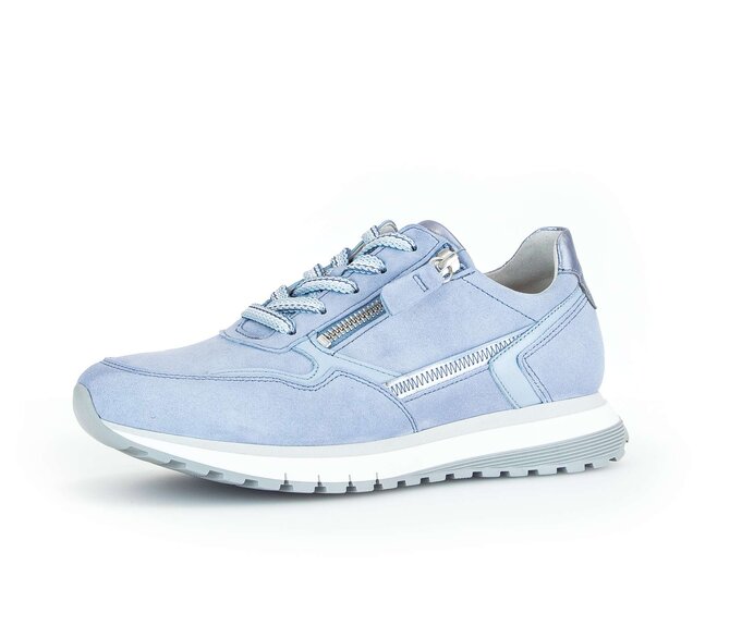 Gabor Damen  Sneaker Low Blau - Materialmix Leder
