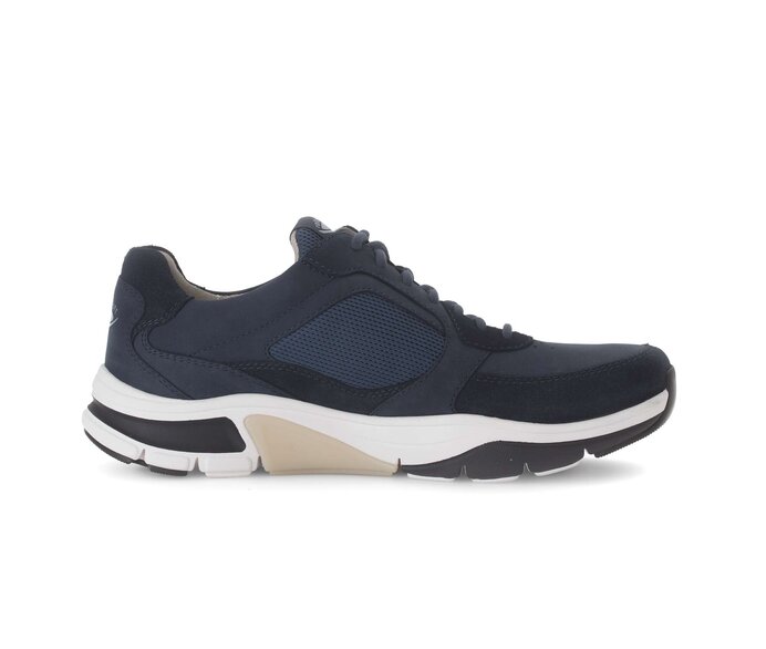 Gabor Herren Rollingsoft Sneaker Low Blau - Materialmix Leder
