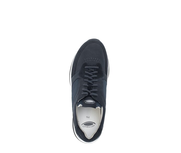 Gabor Herren Rollingsoft Sneaker Low Blau - Materialmix Leder