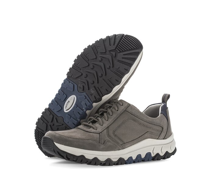 Gabor Herren Rollingsoft Sneaker Low Grau - Materialmix Leder/Textil