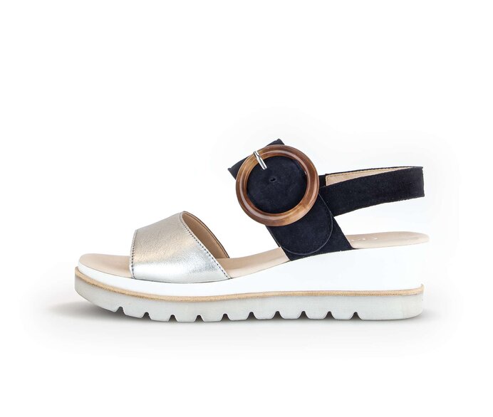 Gabor Damen Keilsandalette Multicolour - Materialmix Leder