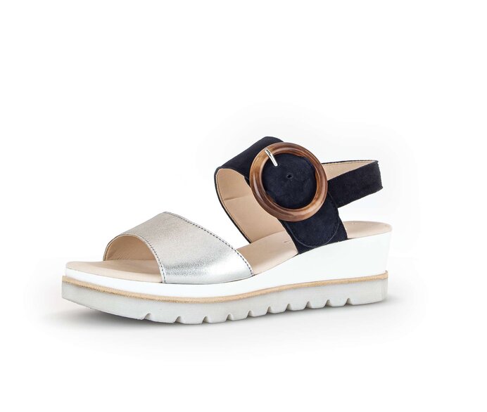 Gabor Damen  Keilsandalette Multicolour - Materialmix Leder