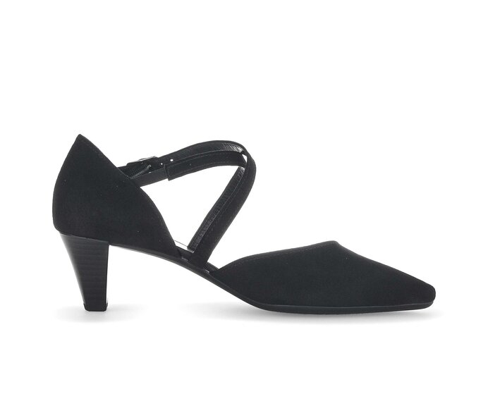 Gabor Damen  Spangenpumps Schwarz - Rauleder