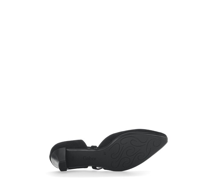 Gabor Damen  Spangenpumps Schwarz - Rauleder