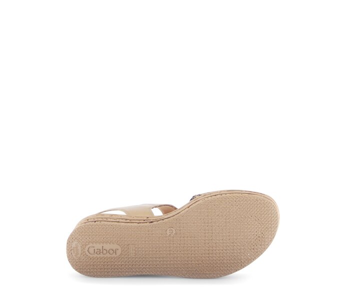 Gabor Damen  Plateau Sandale Beige - Materialmix Leder