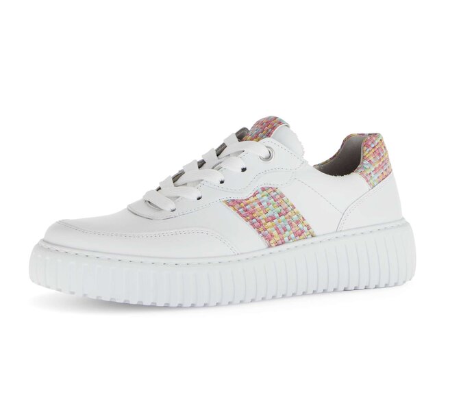 Gabor Damen  Sneaker Low Weiß - Materialmix Leder/Lederimitat