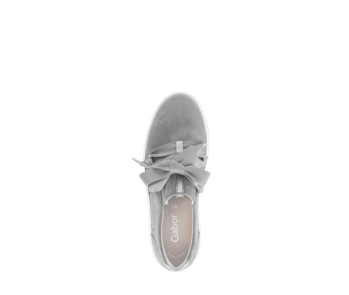 Gabor Damen  Sneaker Low Grau - Materialmix Leder