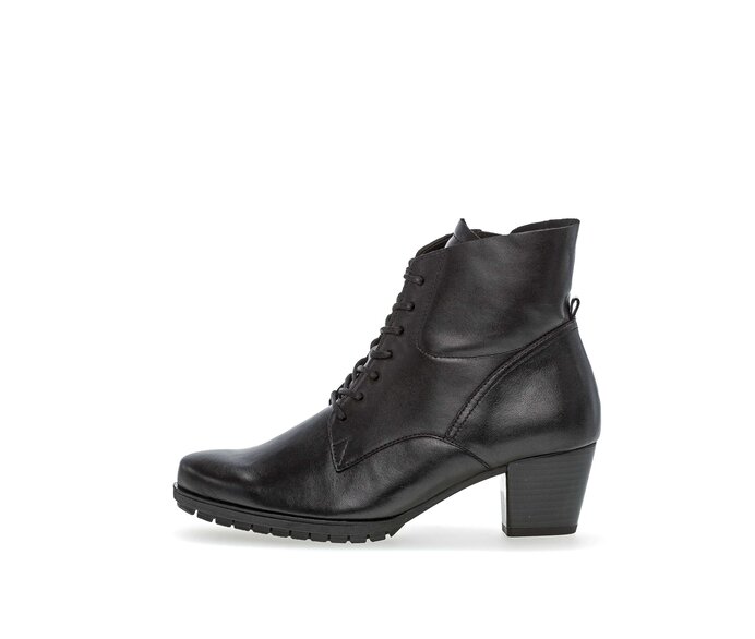 Gabor Damen Schnürstiefelette Schwarz - Glattleder