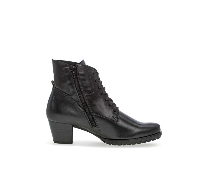 Gabor Damen  Schnürstiefelette Schwarz - Glattleder