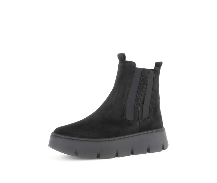 Gabor Damen  Chelsea Boot Schwarz - Rauleder