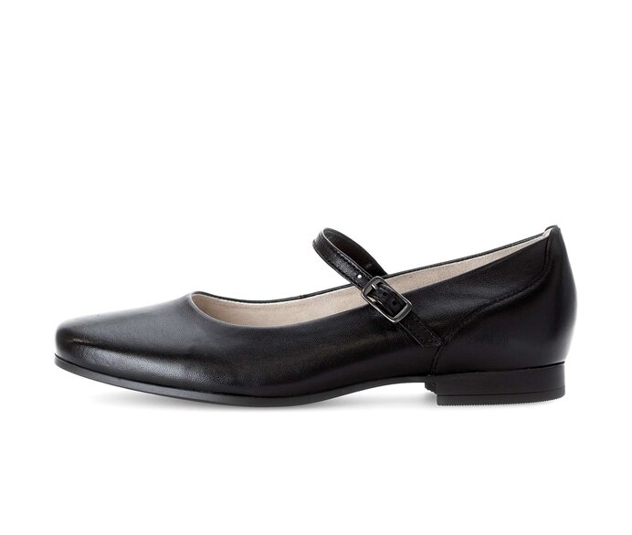 Gabor Damen Eleganter Ballerina Schwarz - Glattleder