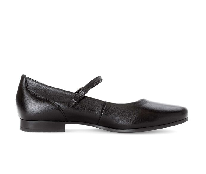 Gabor Damen  Eleganter Ballerina Schwarz - Glattleder