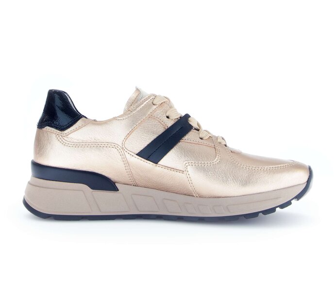 Gabor Damen  Sneaker Low Gold - Materialmix Leder