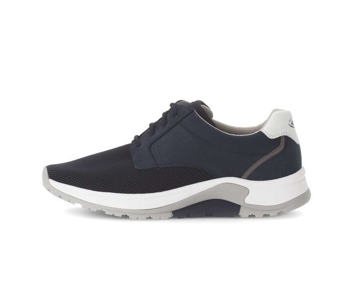 Gabor Herren Rollingsoft Sneaker Low Blau - Materialmix Leder/Textil